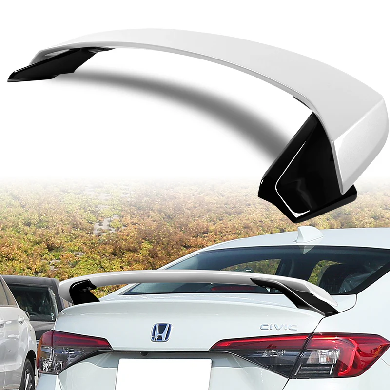 HP-Style Rear Trunk Lip Spoiler Wing For 2022-2025 Honda Civic Sedan 4-DR -ABS Painted White - Image 5
