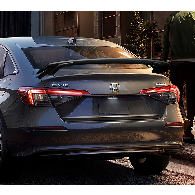 HP-Style Rear Trunk Lip Spoiler Wing For 2022-2025 Honda Civic Sedan 4-DR -ABS Unpainted Matte Black - Image 7