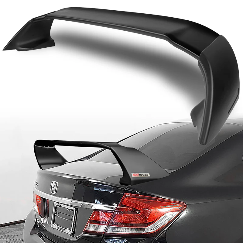 MUG-Style Rear Trunk Lip Spoiler Wing For 2012-2015 Honda Civic Sedan 4-DR -ABS Unpainted Matte Black - Image 5