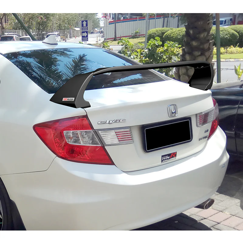 MUG-Style Rear Trunk Lip Spoiler Wing For 2012-2015 Honda Civic Sedan 4-DR -ABS Unpainted Matte Black - Image 8