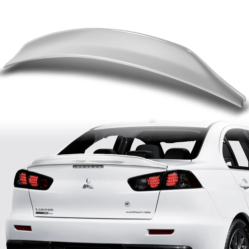 Rear Trunk Lip Spoiler Wing For 2008-2017 Mitsubishi Lancer EVO 10 -ABS Painted White - Image 9