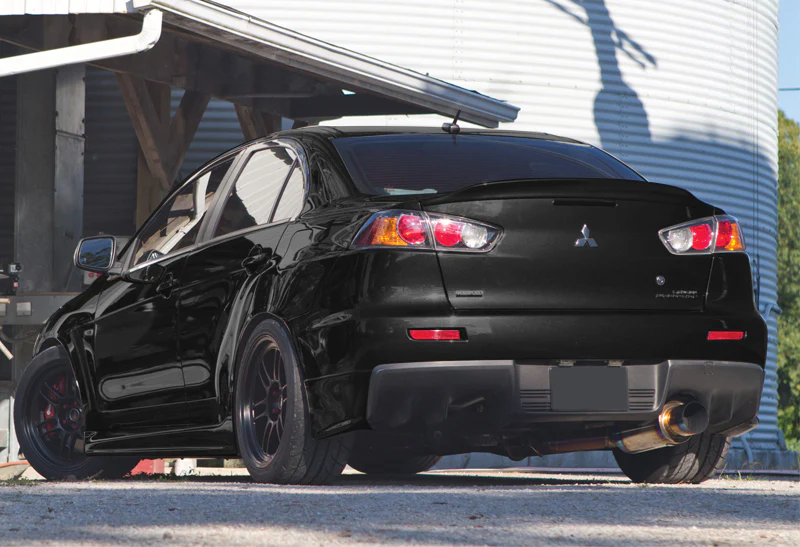 Rear Trunk Lip Spoiler Wing For 2008-2017 Mitsubishi Lancer EVO 10 -ABS Painted Black - Image 9