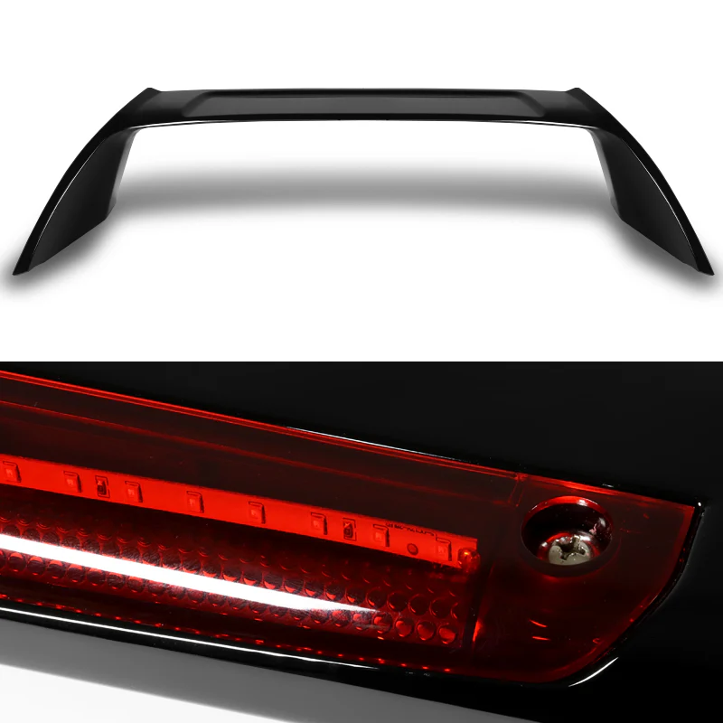 Type-R Rear Trunk Lip Spoiler Wing For 2002-2006 Acura RSX DC5 With LED Brake Light -ABS Painted Black - Image 3