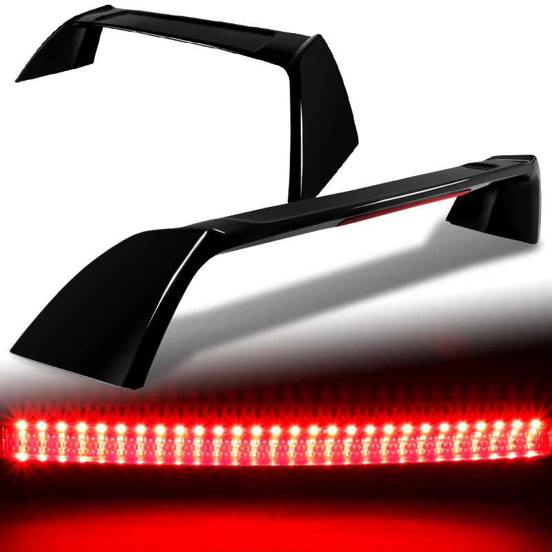 Type-R Rear Trunk Lip Spoiler Wing For 2002-2006 Acura RSX DC5 With LED Brake Light -ABS Painted Black - Image 5