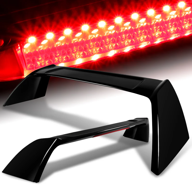 Type-R Rear Trunk Lip Spoiler Wing For 2002-2006 Acura RSX DC5 With LED Brake Light -ABS Painted Black - Image 8