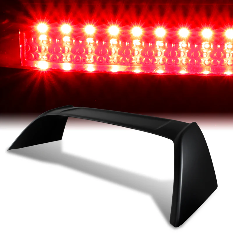 Type-R Rear Trunk Lip Spoiler Wing For 2002-2006 Acura RSX DC5 With LED Brake Light -ABS Unpainted Matte Black - Image 5