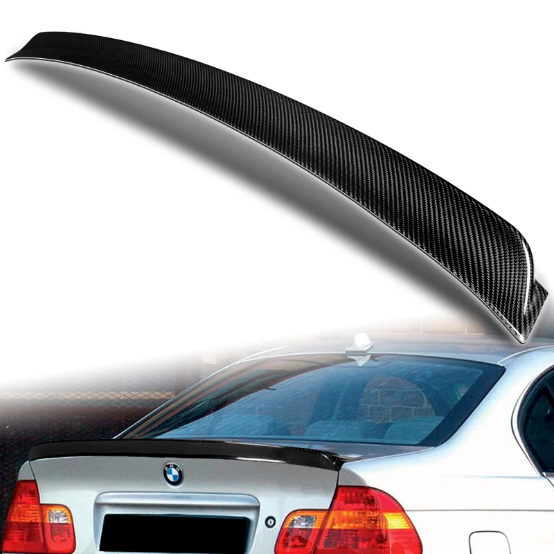 AC-Style Rear Trunk Lip Duckbill Spoiler Wing For 1999-2005 BMW E46 3-Series 4-DR / Sedan -Real Carbon Fiber - Image 5