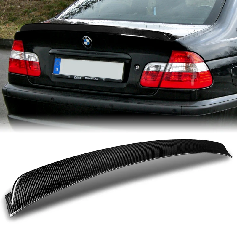 AC-Style Rear Trunk Lip Duckbill Spoiler Wing For 1999-2005 BMW E46 3-Series 4-DR / Sedan -Real Carbon Fiber - Image 6