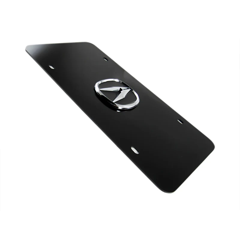 Acura 3D Logo Stainless Steel with Black Acrylic Construction Front License Plate Frame with caps Authentic - Image 9