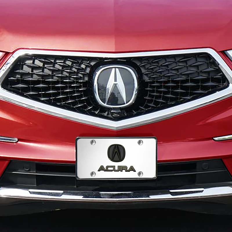 ACURA Dual 3D Black Pearl Logo Front Stainless Steel License Plate Frame 1pc - Image 3