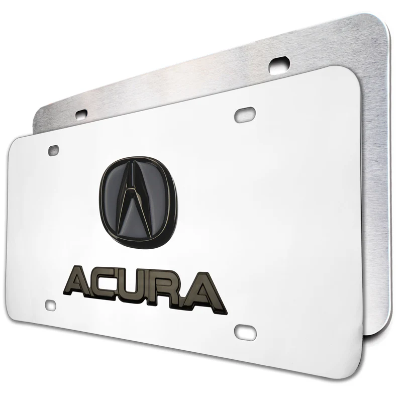 ACURA Dual 3D Black Pearl Logo Front Stainless Steel License Plate Frame 1pc - Image 4