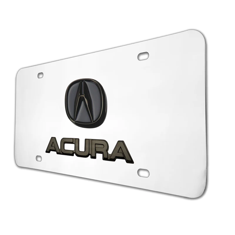 ACURA Dual 3D Black Pearl Logo Front Stainless Steel License Plate Frame 1pc - Image 6