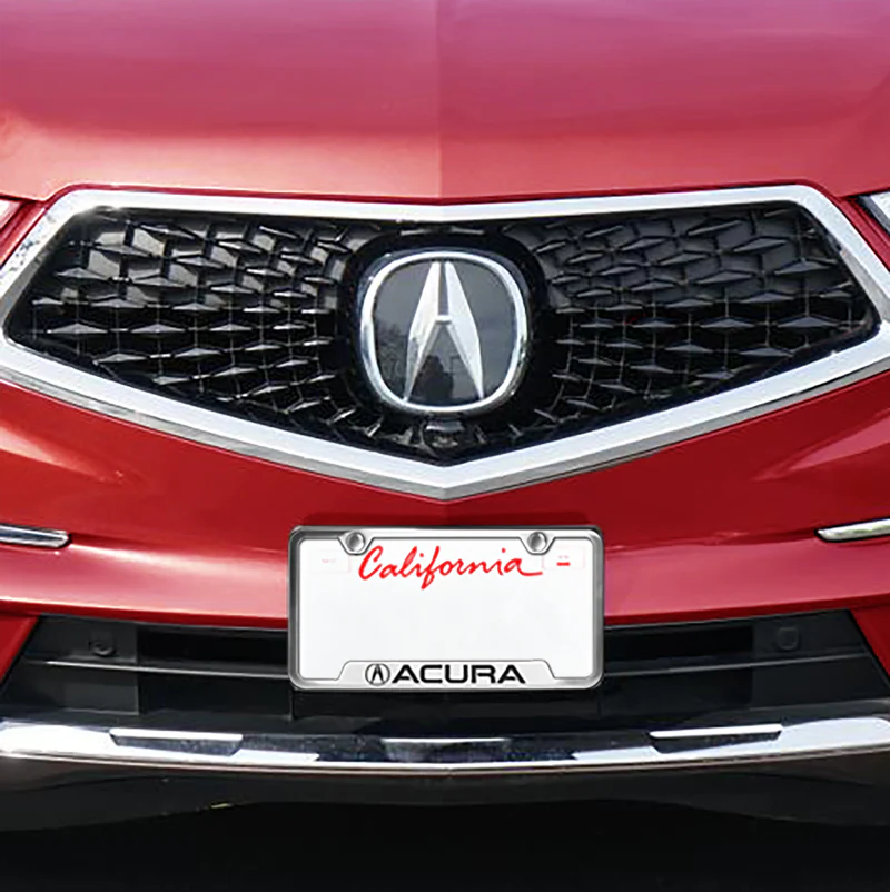 ACURA Front/ Rear Mirror Chrome Laser Etched Cut-Out Stainless Steel License Plate Frame - Image 2