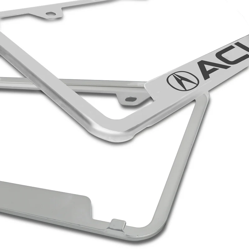 ACURA Front/ Rear Mirror Chrome Laser Etched Cut-Out Stainless Steel License Plate Frame - Image 3