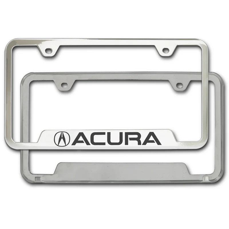 ACURA Front/ Rear Mirror Chrome Laser Etched Cut-Out Stainless Steel License Plate Frame - Image 5