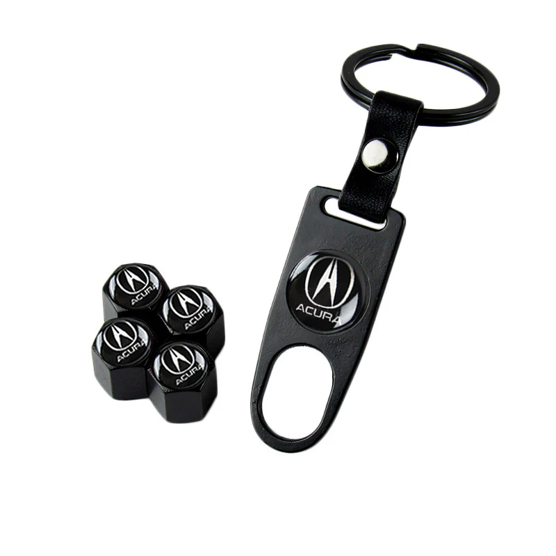 ACURA LOGO Set White Emblems with Black Keychain Wheel Tire Valves Air Caps - US SELLER - Image 6