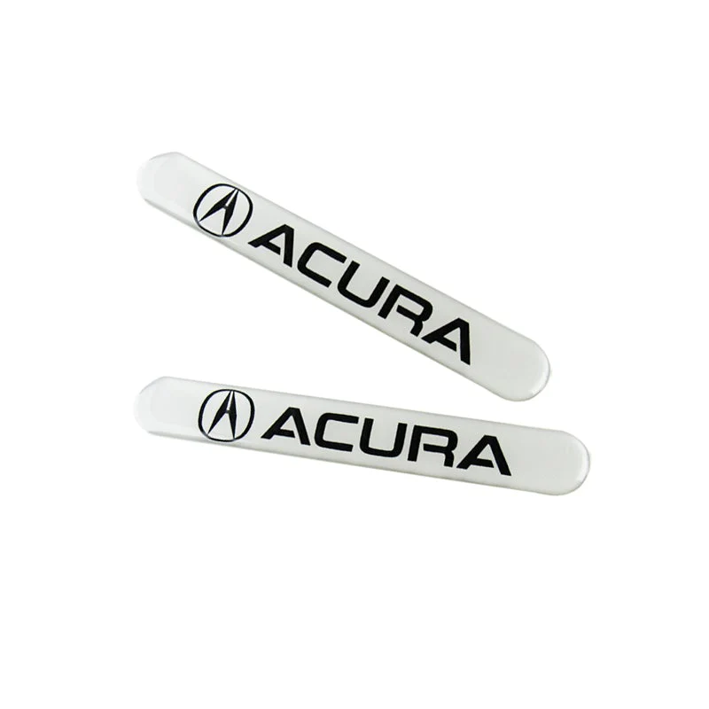 ACURA LOGO Set White Emblems with Silver Keychain Wheel Tire Valves Air Caps - US SELLER - Image 8