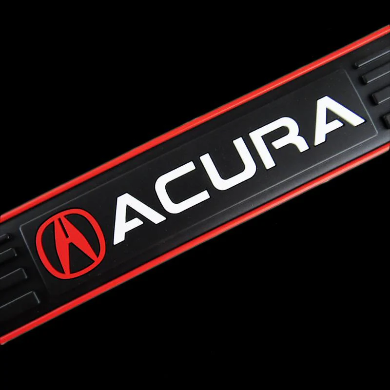 Acura Set 4PCS Rubber Car Door Scuff Sill Panel Step Protector with Tire Wheel Valves Dust Stem Air Caps Keychain - Image 11