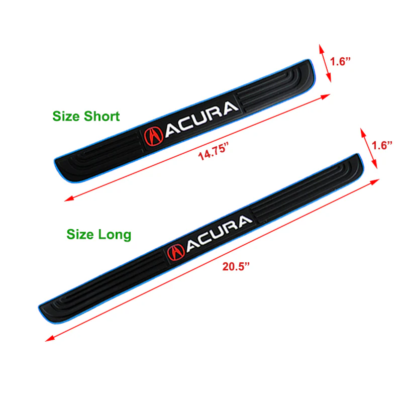 Acura Set 4PCS Car Door Rubber Scuff Sill Panel Step Protector with Tire Wheel Valves Dust Stem Air Caps Keychain - Image 5