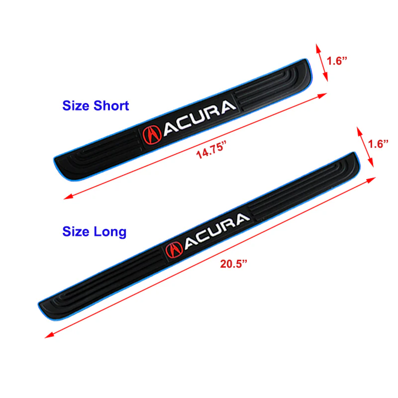 Acura Set Car Door Scuff Sill Rubber Cover Panel Step 4PCS Blue Border Protector with Seat Belt Covers - Image 7