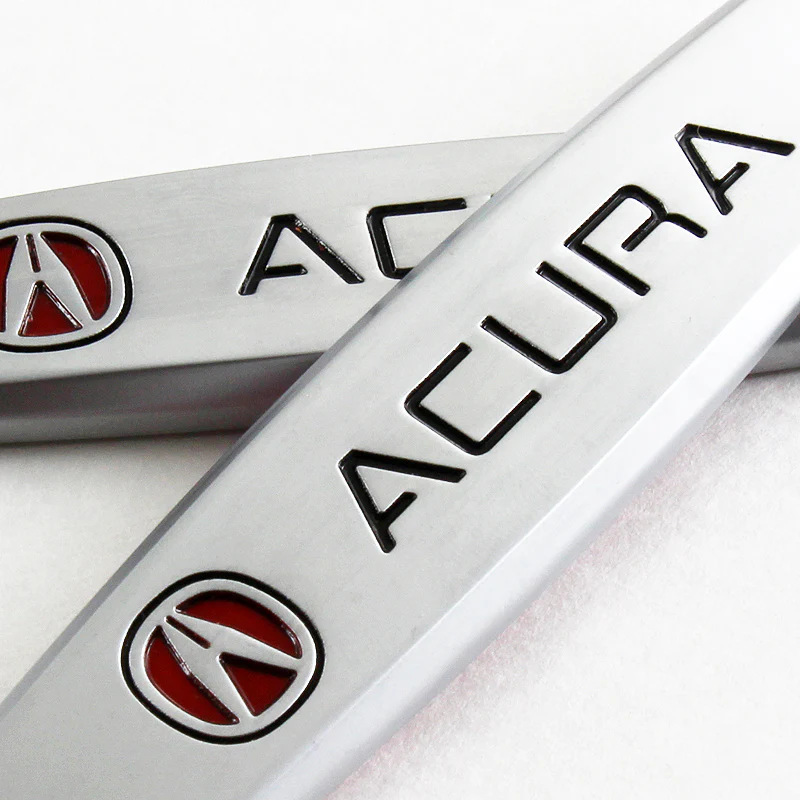Acura Set Car Door Scuff Sill Rubber Cover Panel Step 4PCS Blue Border Protector with Stainless Emblems - Image 3