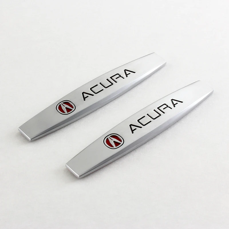 Acura Set Car Door Scuff Sill Rubber Cover Panel Step 4PCS Blue Border Protector with Stainless Emblems - Image 6