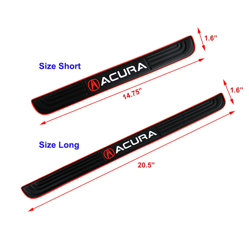 Acura Set Car Door Scuff Sill Rubber Cover Panel Step 4PCS Red Border Protector with Seat Belt Covers - Image 8