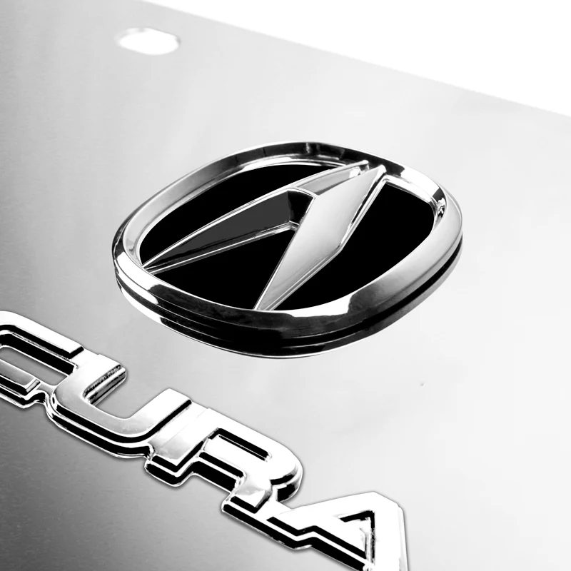 ACURA Stainless Steel Front Mirror Chrome Finish 3D License Plate Frame - Image 2
