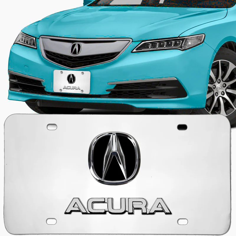 ACURA Stainless Steel Front Mirror Chrome Finish 3D License Plate Frame - Image 6