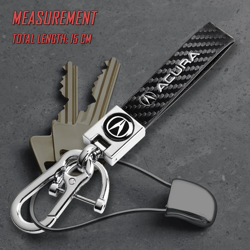 Acura Universal Black 3D Logo Carbon Fiber Look Leather Metal Key Chain Quick Release Lanyard Keychain for INTEGRA RSX TSX - Image 7
