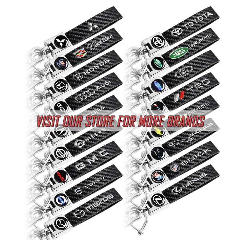 Acura Universal Black 3D Logo Carbon Fiber Look Leather Metal Key Chain Quick Release Lanyard Keychain for INTEGRA RSX TSX - Image 9