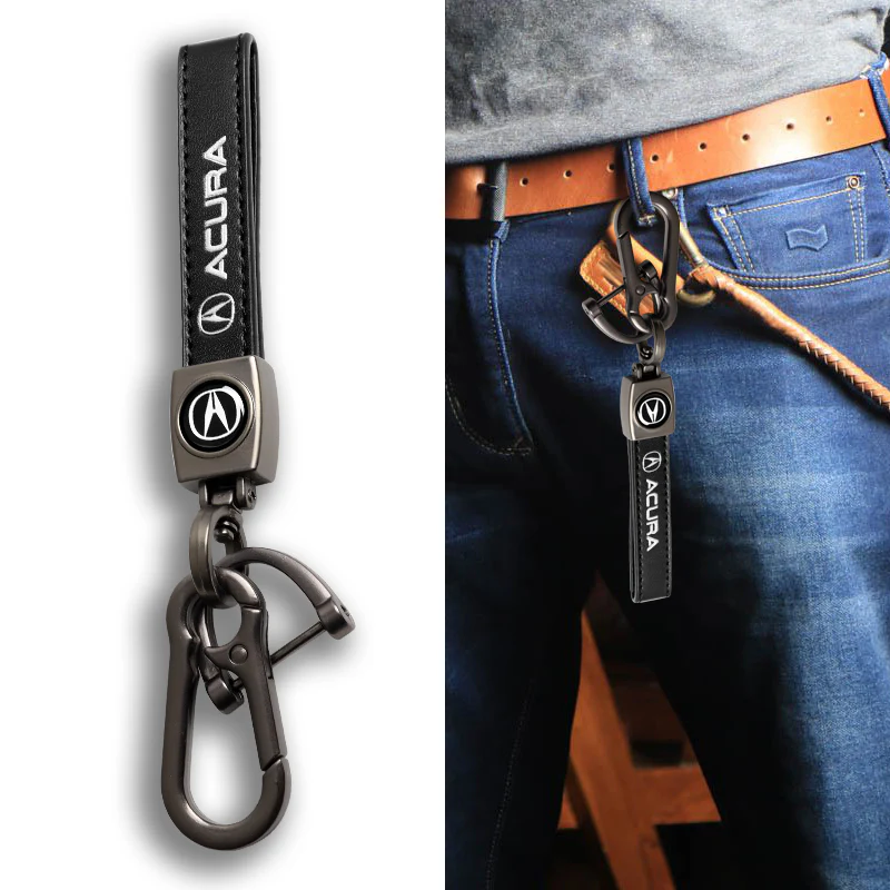 Acura Universal Black 3D Logo Leather Metal Key Chain Quick Release Lanyard Keychain for INTEGRA RSX TSX - Image 5