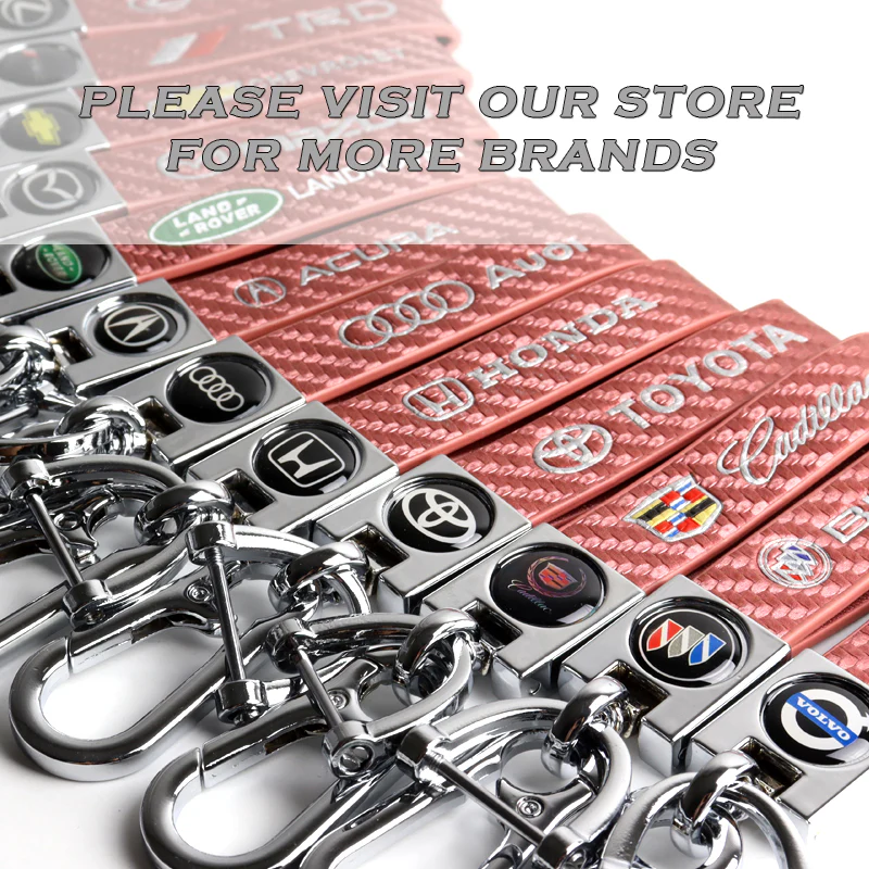 Acura Universal Chrome 3D Logo Carbon Fiber Look Rare Pink Leather Metal Key Chain Quick Release Lanyard Keychain for INTEGRA RSX TSX - Image 10