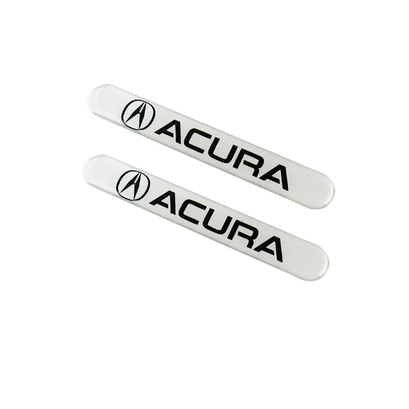 Acura White Car Door Rear Trunk Side Fenders Bumper Badge Scratch Guard Sticker New 2pcs - Image 4