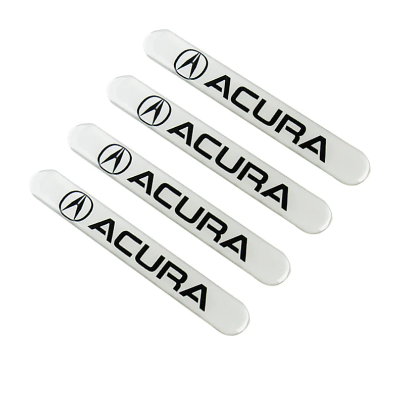 Acura White Car Door Rear Trunk Side Fenders Bumper Badge Scratch Guard Sticker New 4pcs - Image 5