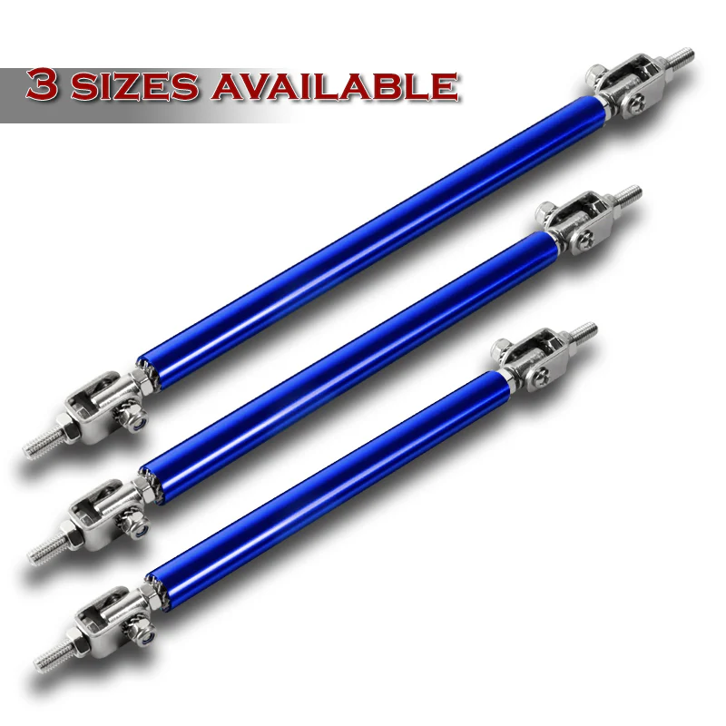 Adjustable 8" - 11" (150mm) Front Bumper Lip Splitter Diffuser Strut Rod Tie Support Bars -Blue - Image 3