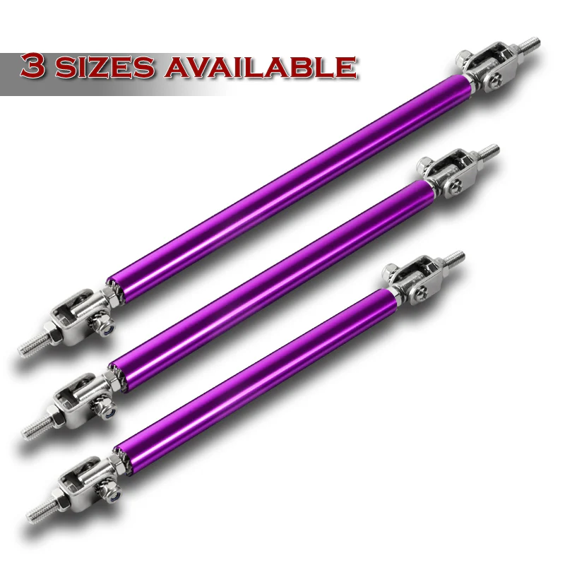 Adjustable 8" - 11" (150mm) Front Bumper Lip Splitter Diffuser Strut Rod Tie Support Bars -Purple - Image 3