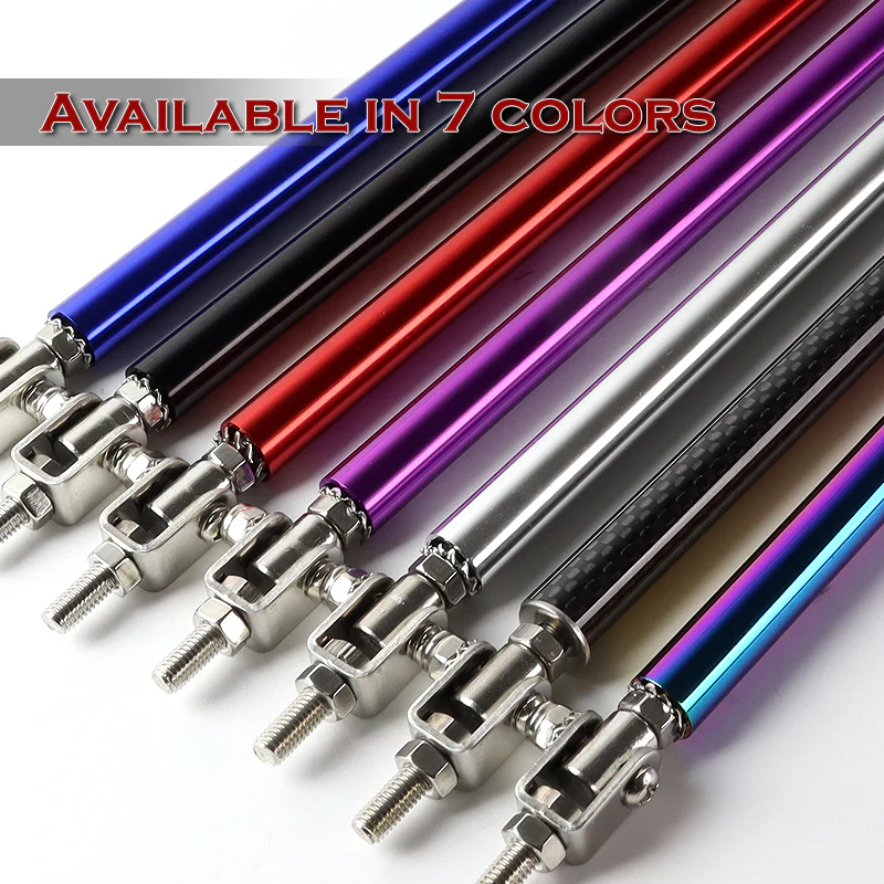Adjustable 8" - 11" (150mm) Front Bumper Lip Splitter Diffuser Strut Rod Tie Support Bars -Neo Chrome - Image 5