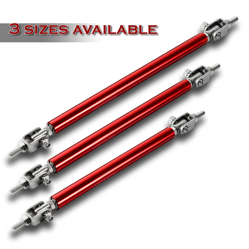 Adjustable 8" - 11" (150mm) Front Bumper Lip Splitter Diffuser Strut Rod Tie Support Bars -Red - Image 3