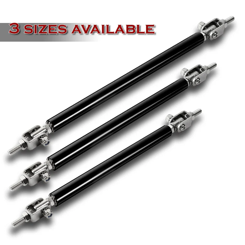 Adjustable 8" - 11" (150mm) Front Bumper Lip Splitter Diffuser Strut Rod Tie Support Bars -Black - Image 3