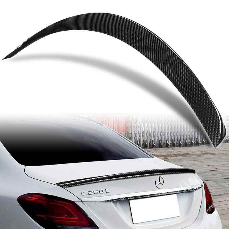AMG-Style Rear Trunk Lip Duckbill Spoiler Wing For 2015-2021 Mercedes-Benz C-Class W205 4-DR / Sedan -Real Carbon Fiber - Image 9