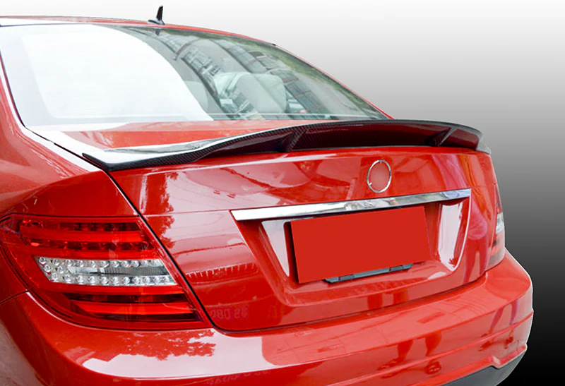 PSM-Style Rear Trunk Lip Duckbill Spoiler Wing For 2008-2014 Mercedes-Benz C-Class W204 -Real Carbon Fiber - Image 5