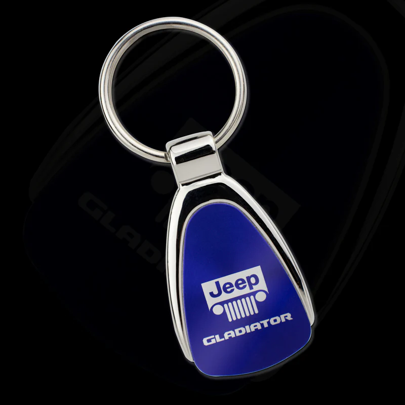 Au-Tomotive Gold For Jeep Gladiator Blue Teardrop Keychain Key Ring Fob Key Chain - Image 2