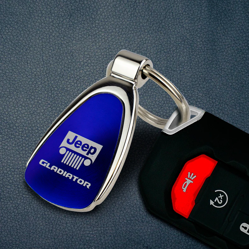 Au-Tomotive Gold For Jeep Gladiator Blue Teardrop Keychain Key Ring Fob Key Chain - Image 3