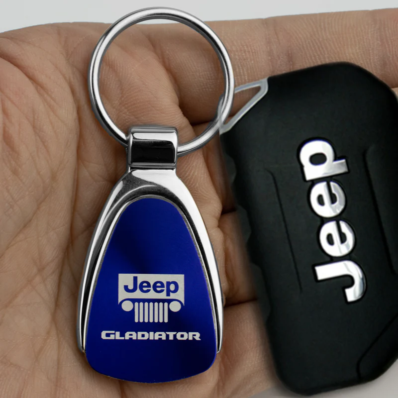Au-Tomotive Gold For Jeep Gladiator Blue Teardrop Keychain Key Ring Fob Key Chain - Image 5