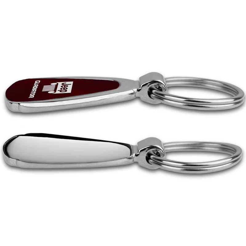 Au-Tomotive Gold For Jeep Gladiator Burgundy Teardrop Keychain Key Ring Fob Key Chain - Image 6