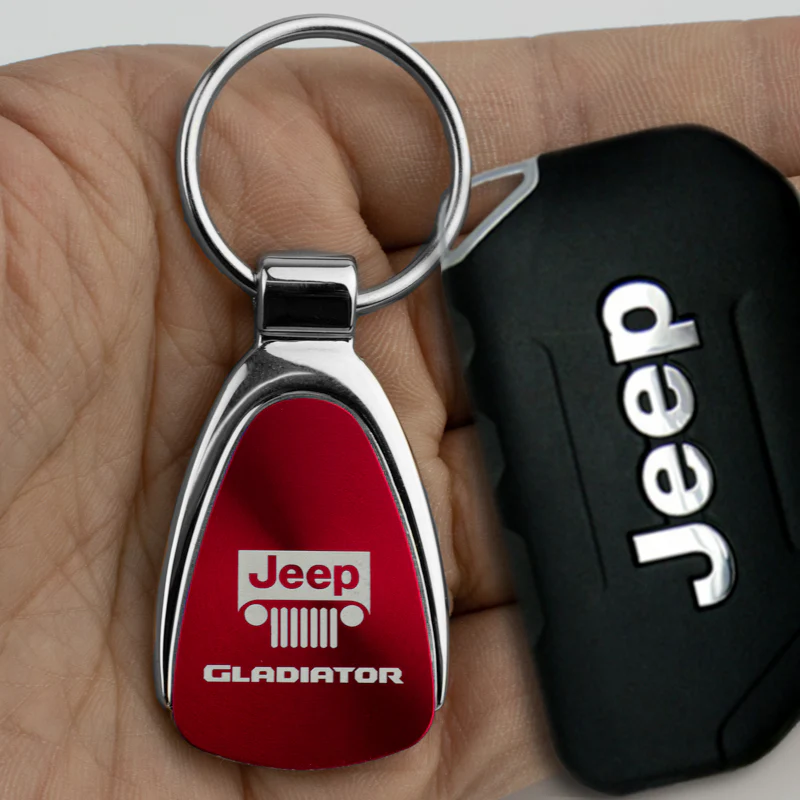 Au-Tomotive Gold For Jeep Gladiator Red Teardrop Keychain Key Ring Fob Key Chain - Image 5