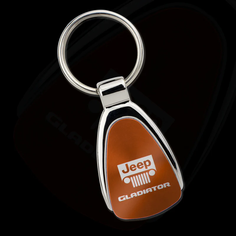 Au-Tomotive Gold For Jeep Gladiator Teardrop Keychain Key Ring Fob Key Chain - Gloss Pearl Gold Orange - Image 2