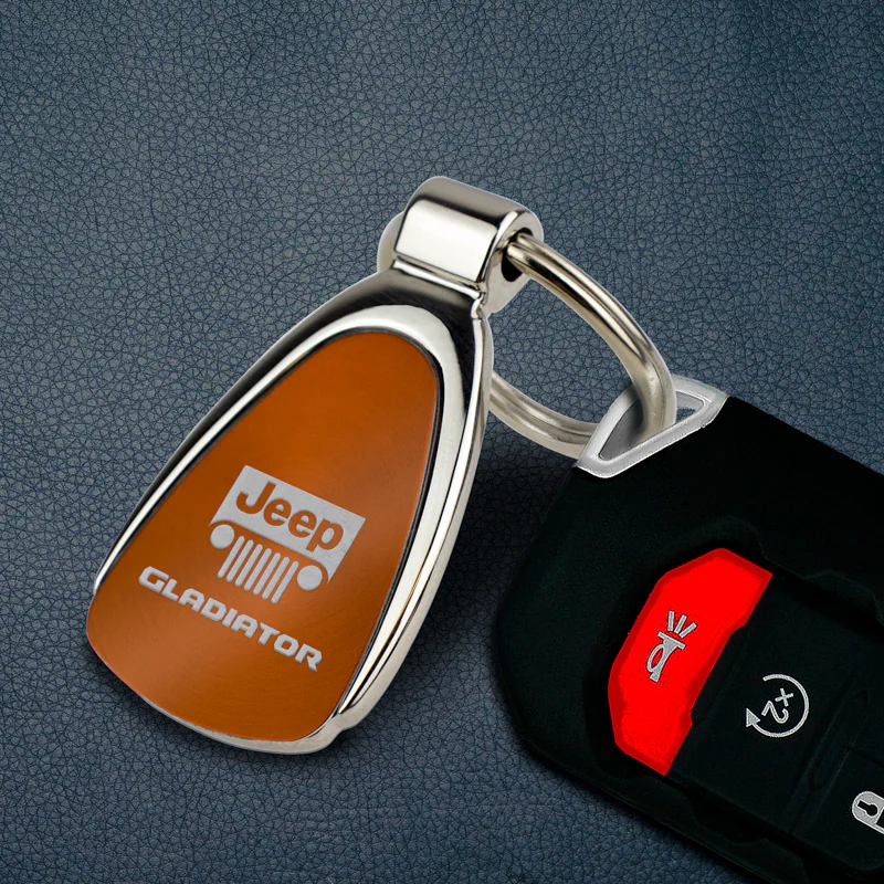 Au-Tomotive Gold For Jeep Gladiator Teardrop Keychain Key Ring Fob Key Chain - Gloss Pearl Gold Orange - Image 3