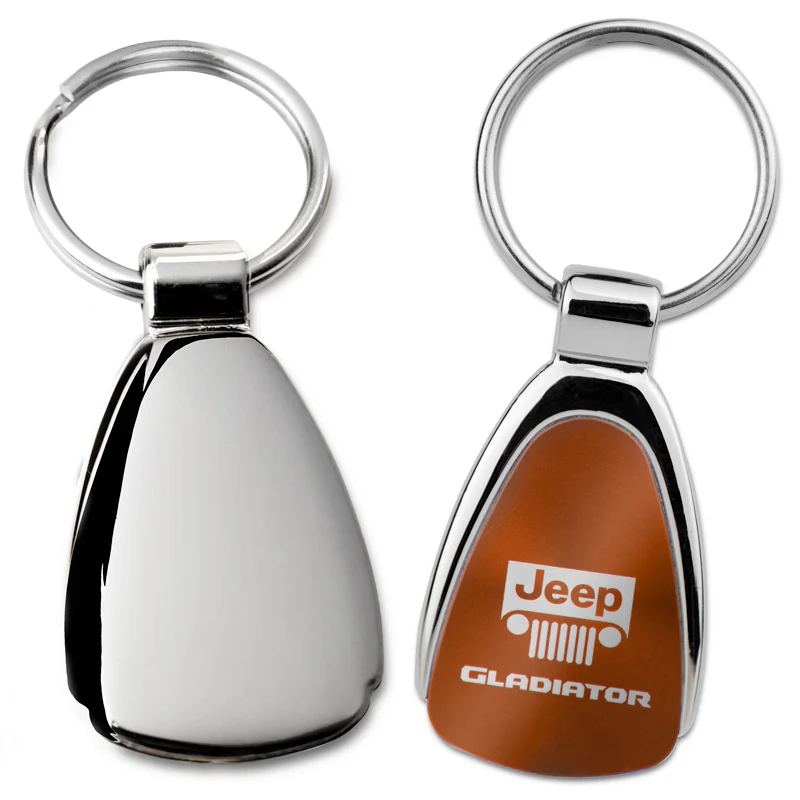 Au-Tomotive Gold For Jeep Gladiator Teardrop Keychain Key Ring Fob Key Chain - Gloss Pearl Gold Orange - Image 4